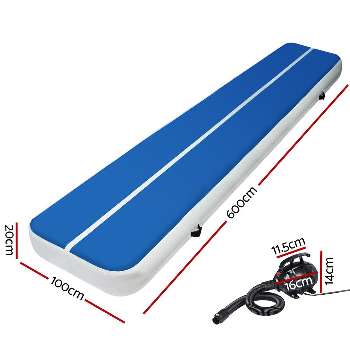 Inflatable Air Track with Pump - 20cm Thick