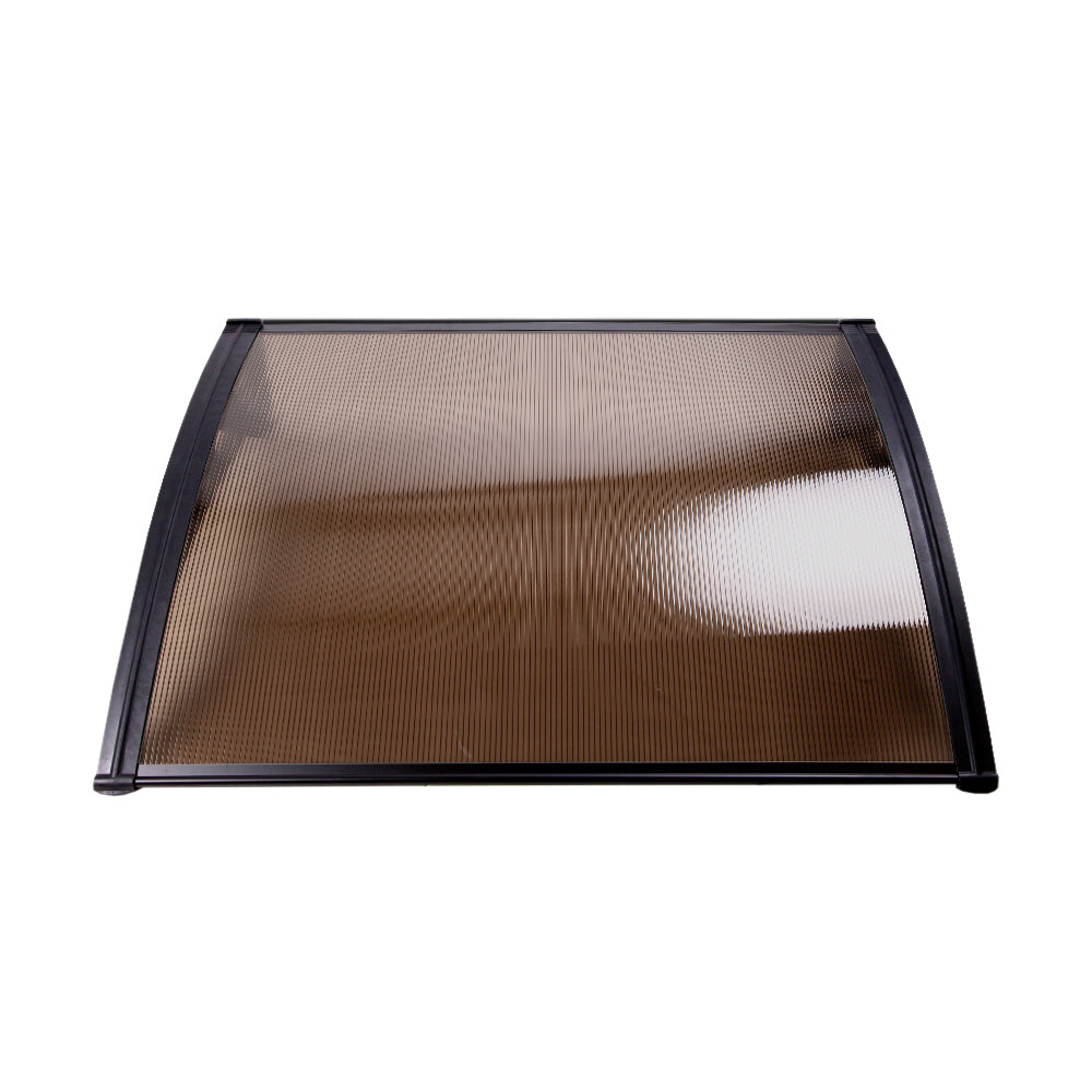Patio DIY Window Door Awning Canopy Sun Shield Brown - 1.5x4m