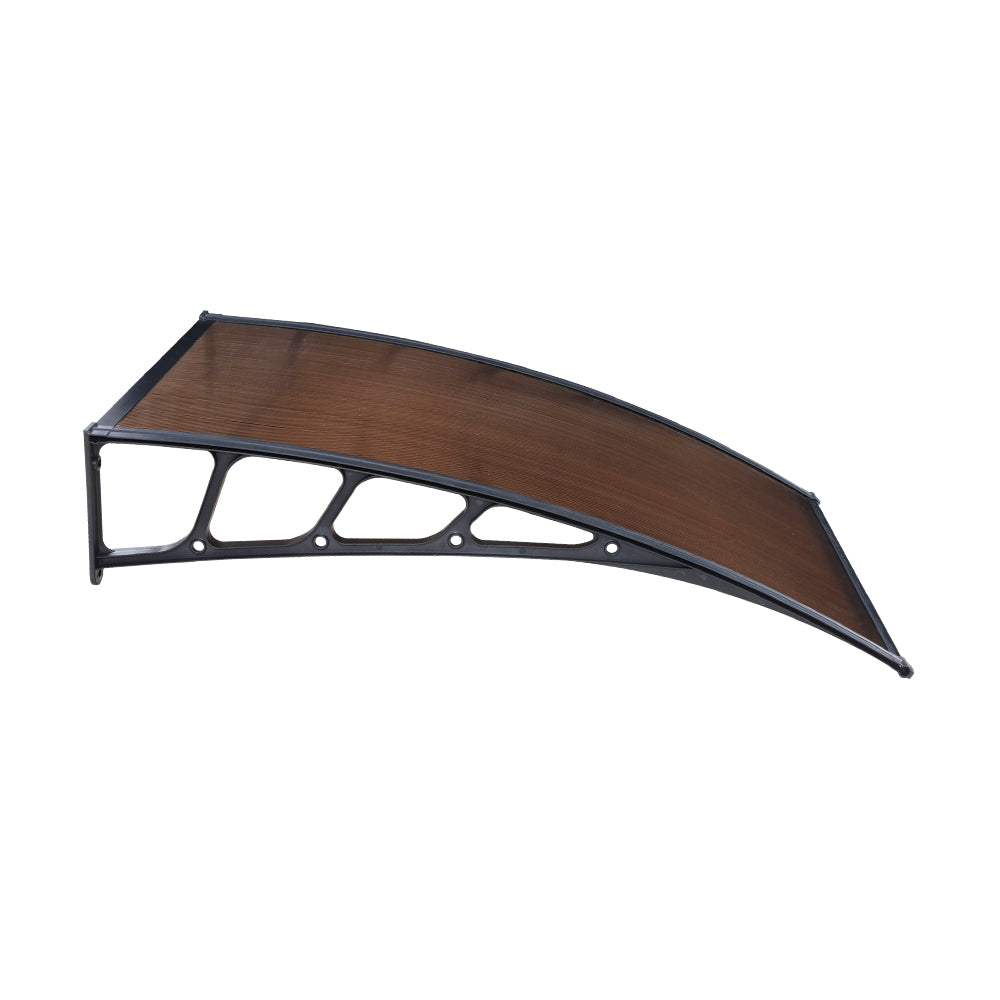 Patio DIY Window Door Awning Canopy Sun Shield Brown - 1.5x4m