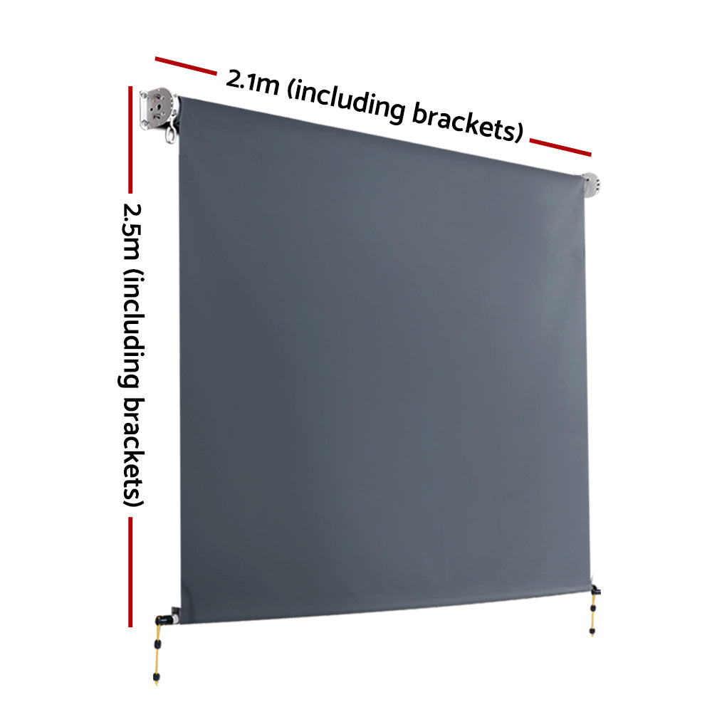 Outdoor Window Roller Blinds Down Retractable Shade - 2.1x2.5m