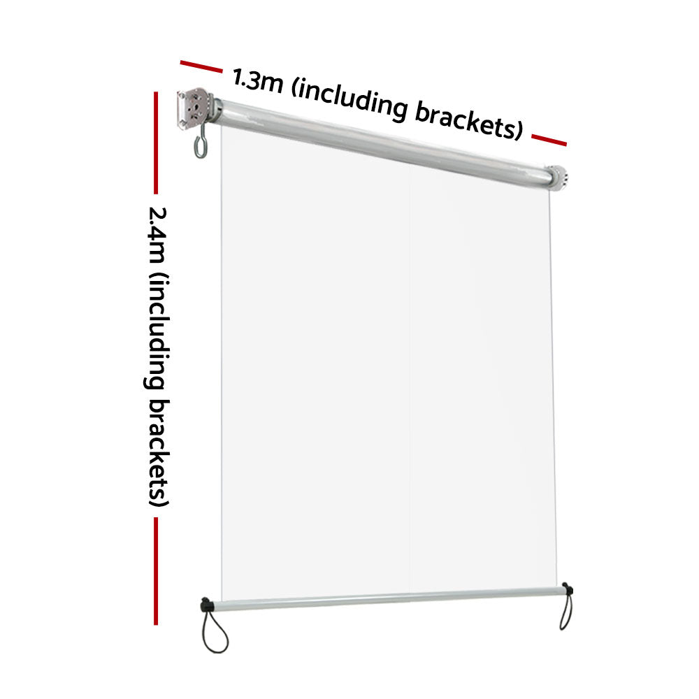 Outdoor Blind Roll Down Retractable Window Shade - 1.3x2.4m