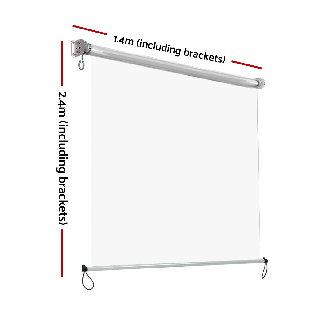 Outdoor Blind Roll Down Retractable Window Shade - 1.4x2.4m