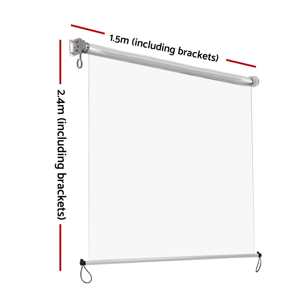Outdoor Blind Roll Down Retractable Window Shade - 1.5x2.4m