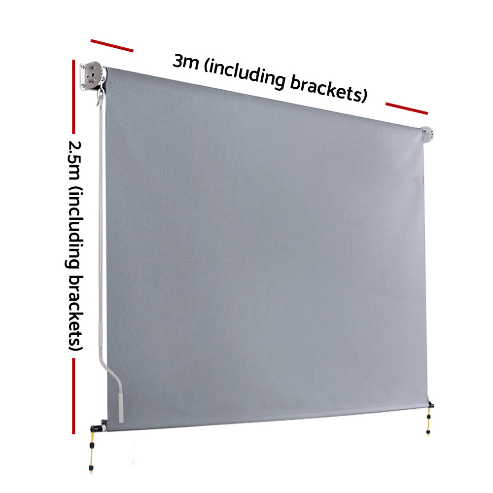 Outdoor Blind Window Roll Down Canopy Privacy Screen - 3x2.5m