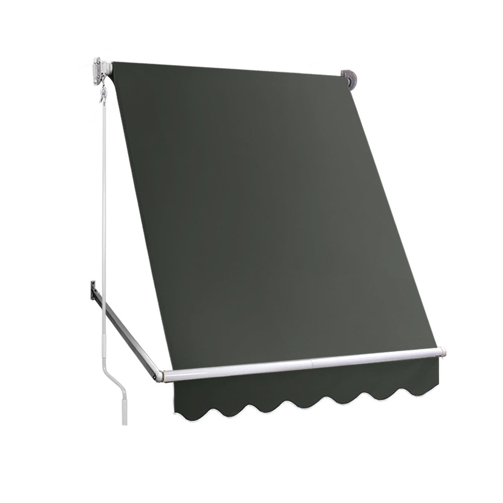 Outdoor Window Pivot Arm Retractable Canopy Blinds - 1.5x2.1m