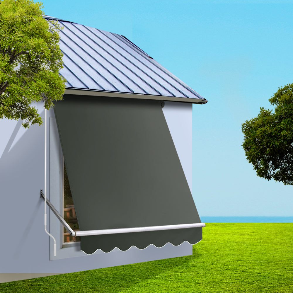 Outdoor Window Pivot Arm Retractable Canopy Blinds - 1.5x2.1m