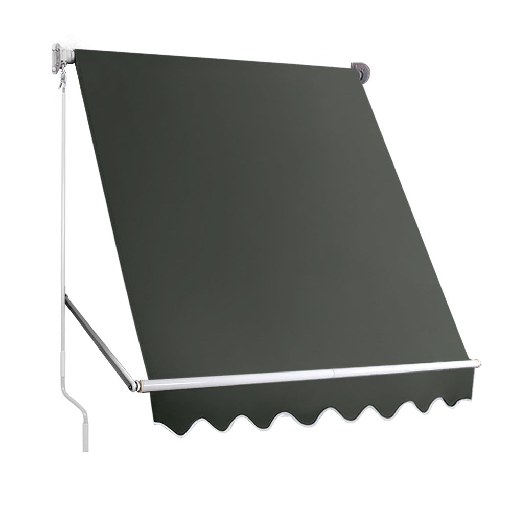 Outdoor Window Pivot Arm Retractable Canopy Blinds - 1.8x2.1m