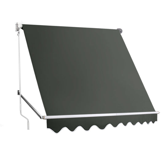 Window Pivot Arm Patio Outdoor Retractable Blinds - 2.4x2.1m