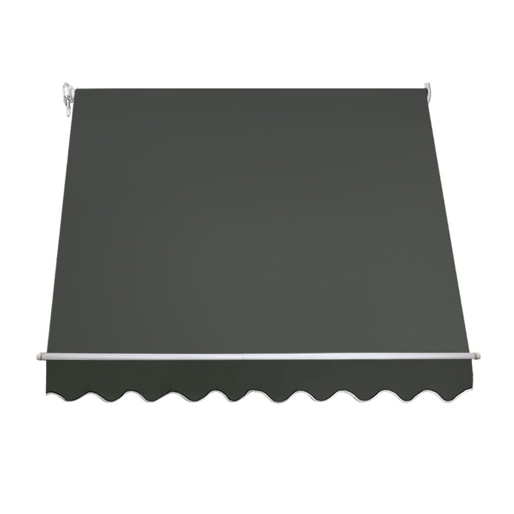 Window Pivot Arm Patio Outdoor Retractable Blinds - 2.4x2.1m