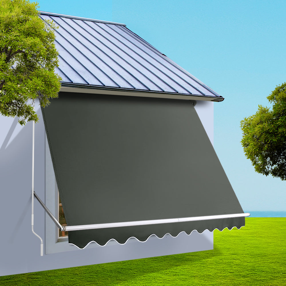 Window Pivot Arm Patio Outdoor Retractable Blinds - 2.8x2.1m
