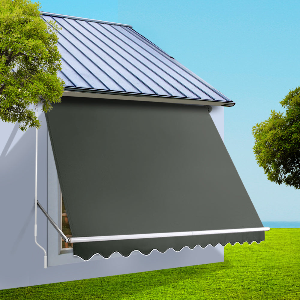 Outdoor Window Pivot Arm Retractable Canopy Blinds - 3.1x2.1m
