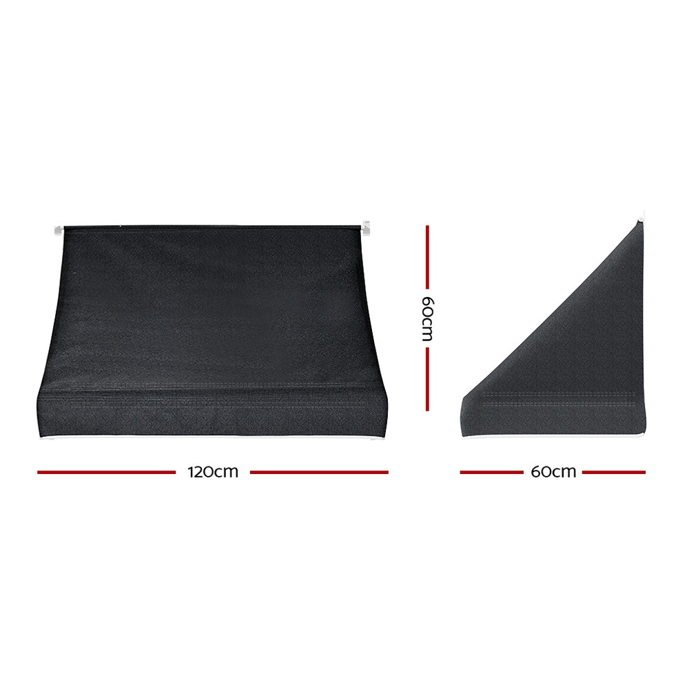 Side Awning Sun Shade Outdoor Balcony Screen - 1.2x0.6m
