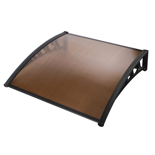 Window DIY Awning Outdoor Patio Sun Shield Brown - 1x1.2m