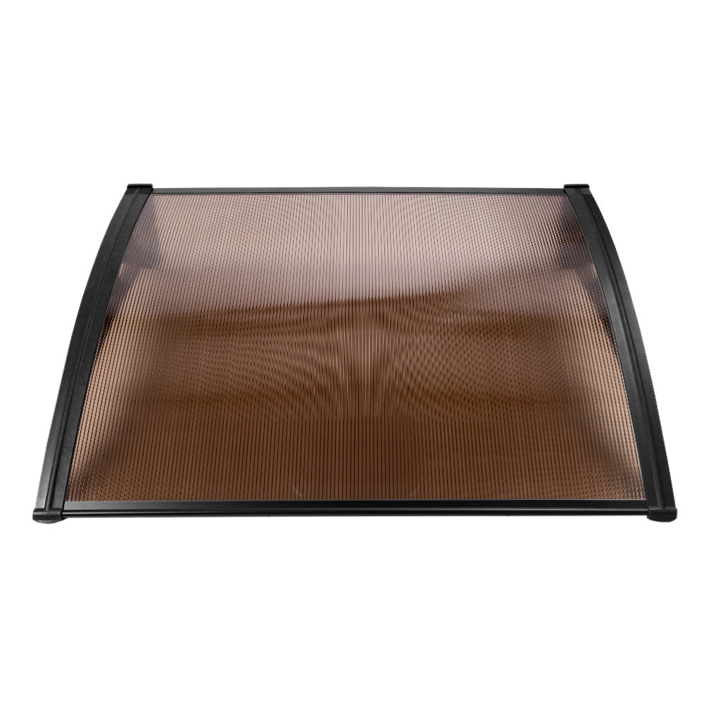 Window DIY Awning Outdoor Patio Sun Shield Brown - 1x1.2m