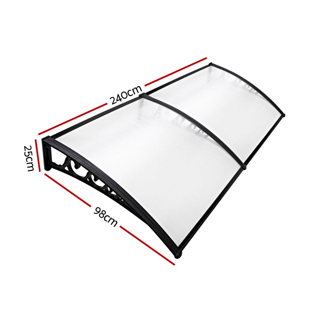 Window Door Awning DIY Patio Outdoor Sun Shield - 1x2.4m