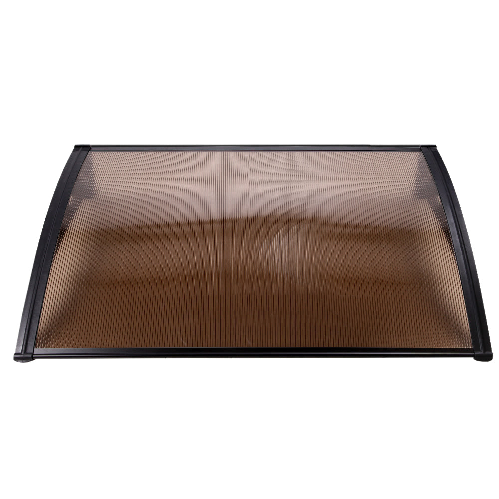 Window DIY Awning Outdoor Patio Sun Shield Brown - 1x2.4m