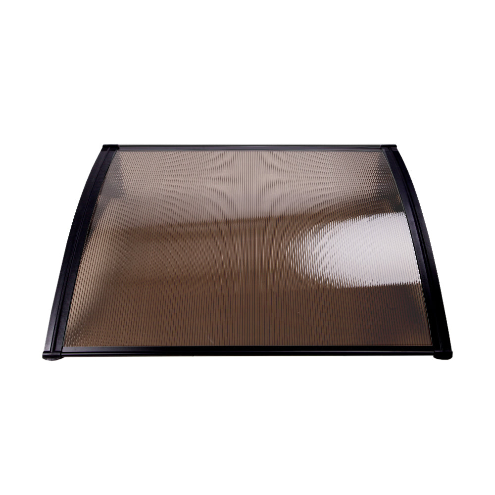 Patio DIY Window Door Awning Canopy UV Shield Brown - 1x4m