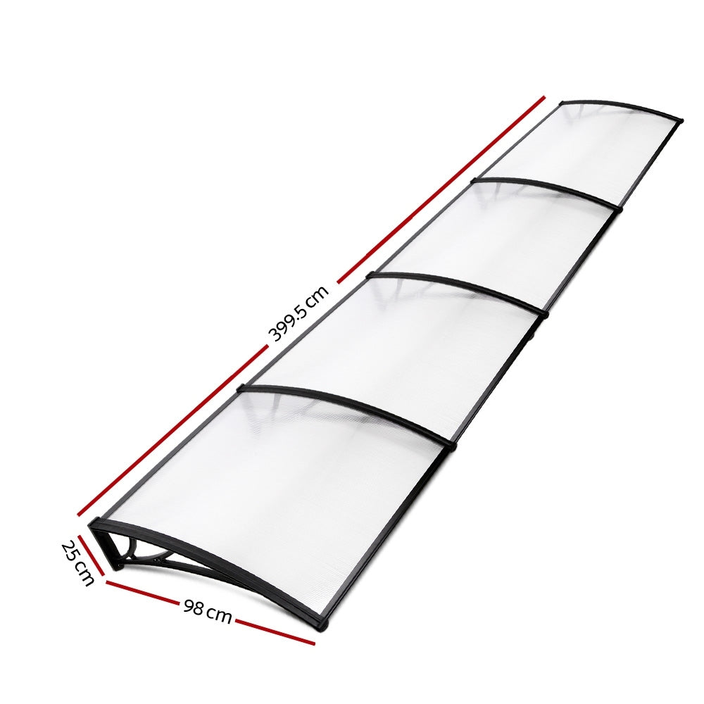Window DIY Door Awning Patio Canopy UV Shield - 1x4m