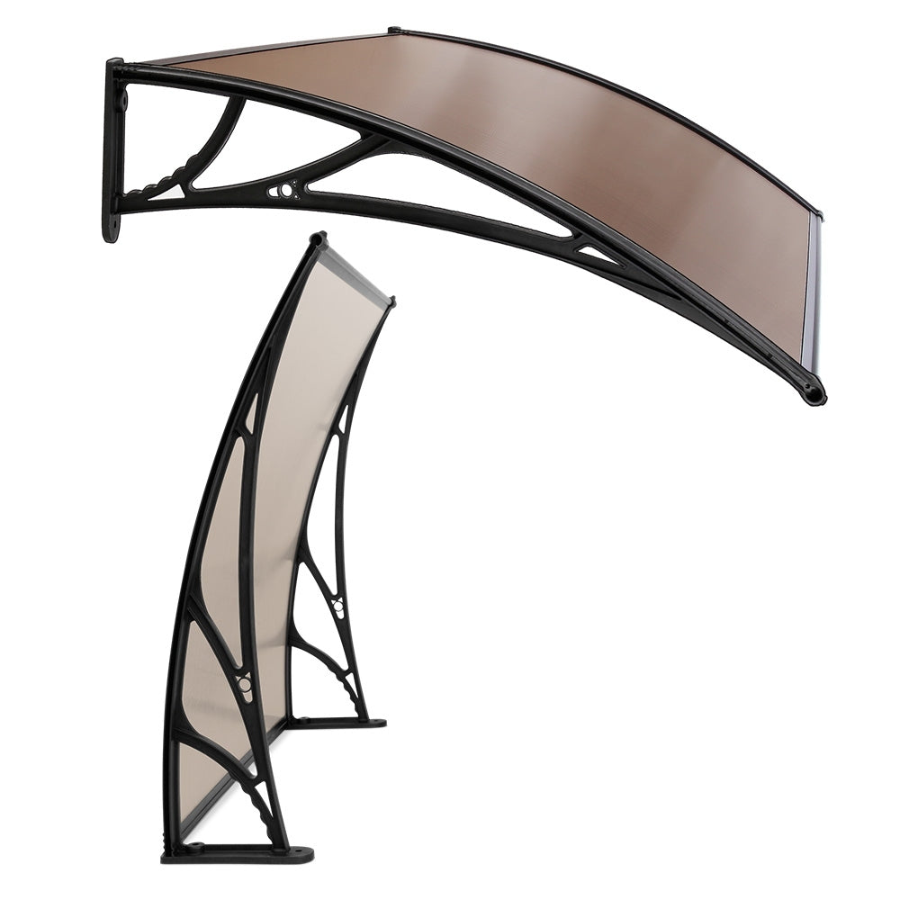 Window DIY Door Awning Patio Canopy UV Shield Brown - 1x4m
