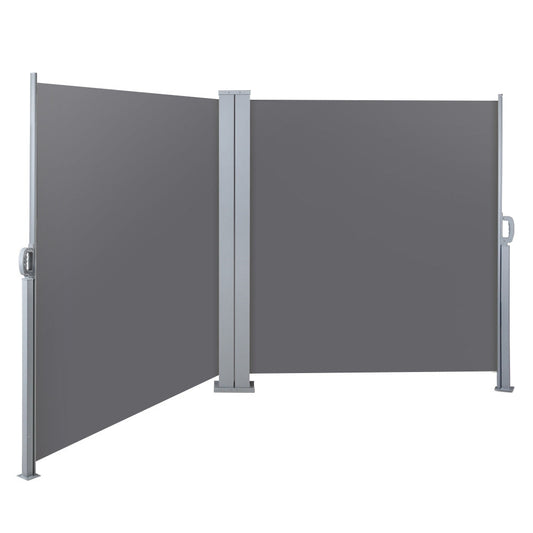 Retractable Side Awning Garden Patio Shade Screen Grey - 1.8x6m