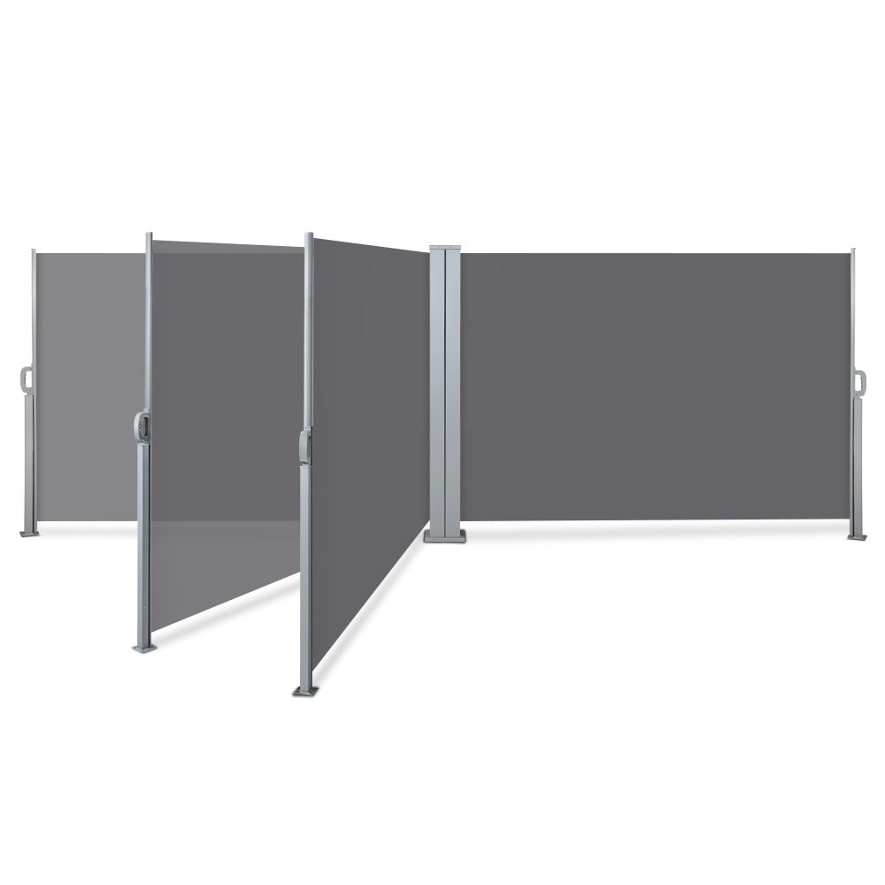 Retractable Side Awning Garden Patio Shade Screen Grey - 1.8x6m