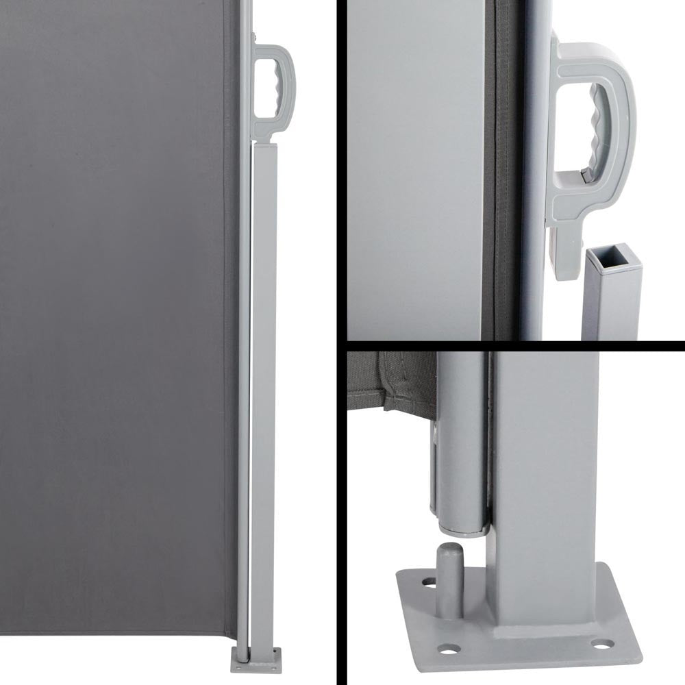 Retractable Side Awning Garden Patio Shade Screen Grey - 1.8x6m