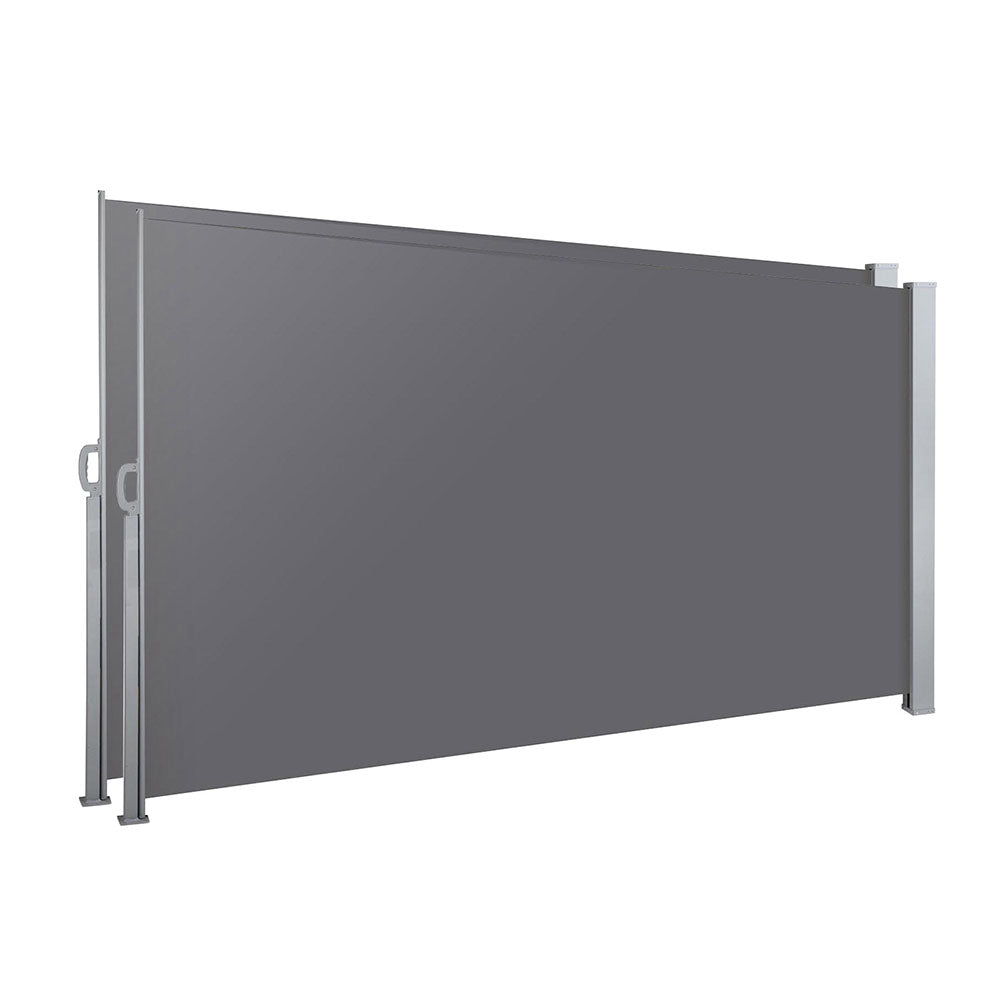 Side Awning Sun Shade Outdoor Blinds Grey Set of 2 - 1.8x3m