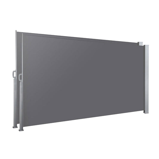 Side Awning Sun Shade Outdoor Blinds Grey Set of 2 - 1.8x3m