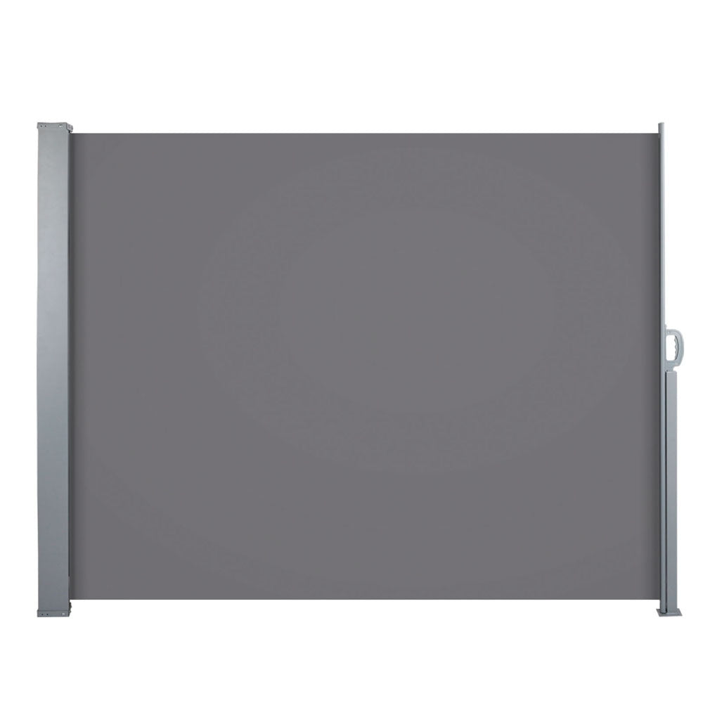 Side Awning Sun Shade Outdoor Blinds Grey Set of 2 - 1.8x3m