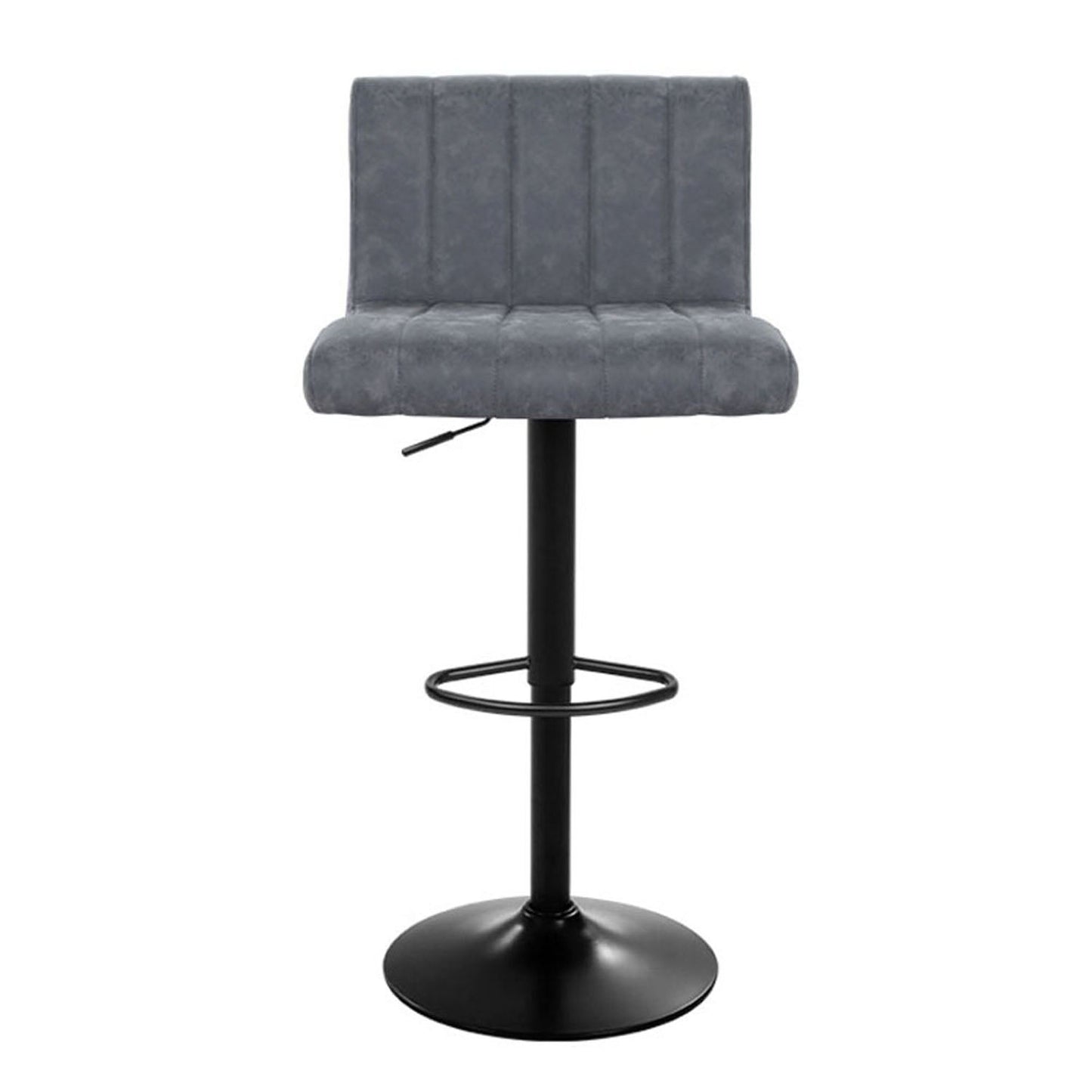 Leather Bar Stool - Set of 2 Grey