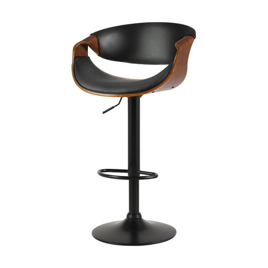 Bar Stools Swivel Chair Kitchen Gas Lift Wooden Bar Stool Leather Black