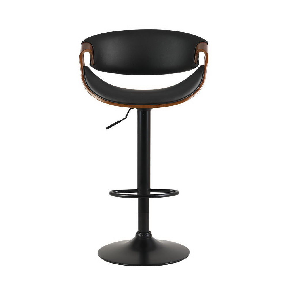 Bar Stools Swivel Chair Kitchen Gas Lift Wooden Bar Stool Leather Black