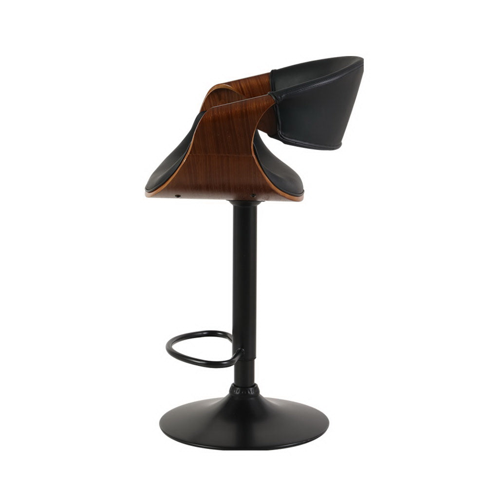 Bar Stools Swivel Chair Kitchen Gas Lift Wooden Bar Stool Leather Black