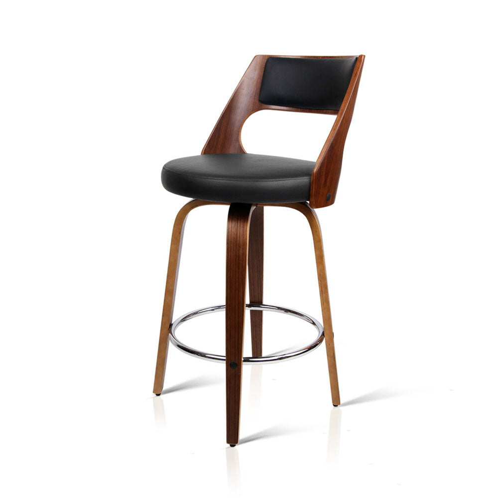 Wooden Bar Stools - Black - Set of 2