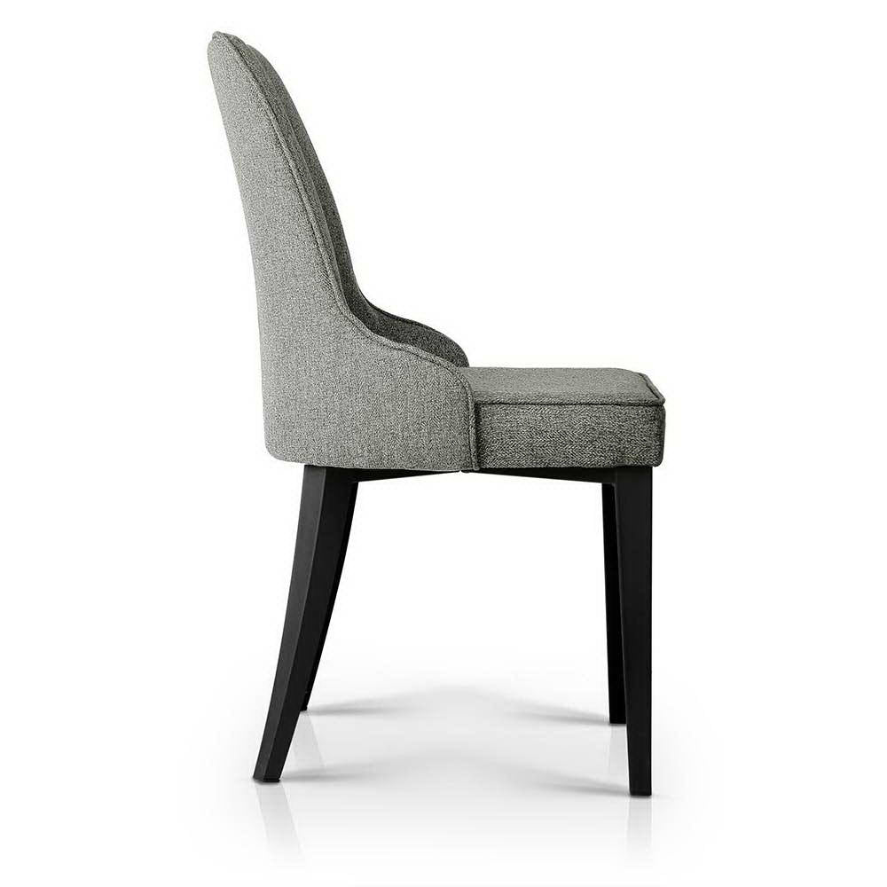 Fabric Dining Chairs - Grey - Set of 2
