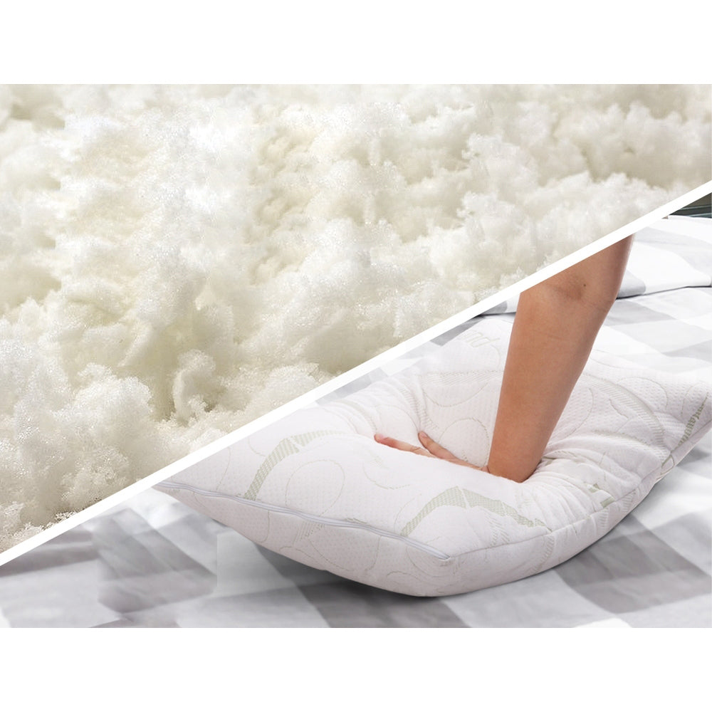 Memory Foam Bamboo Bed Pillow - Set of 2
