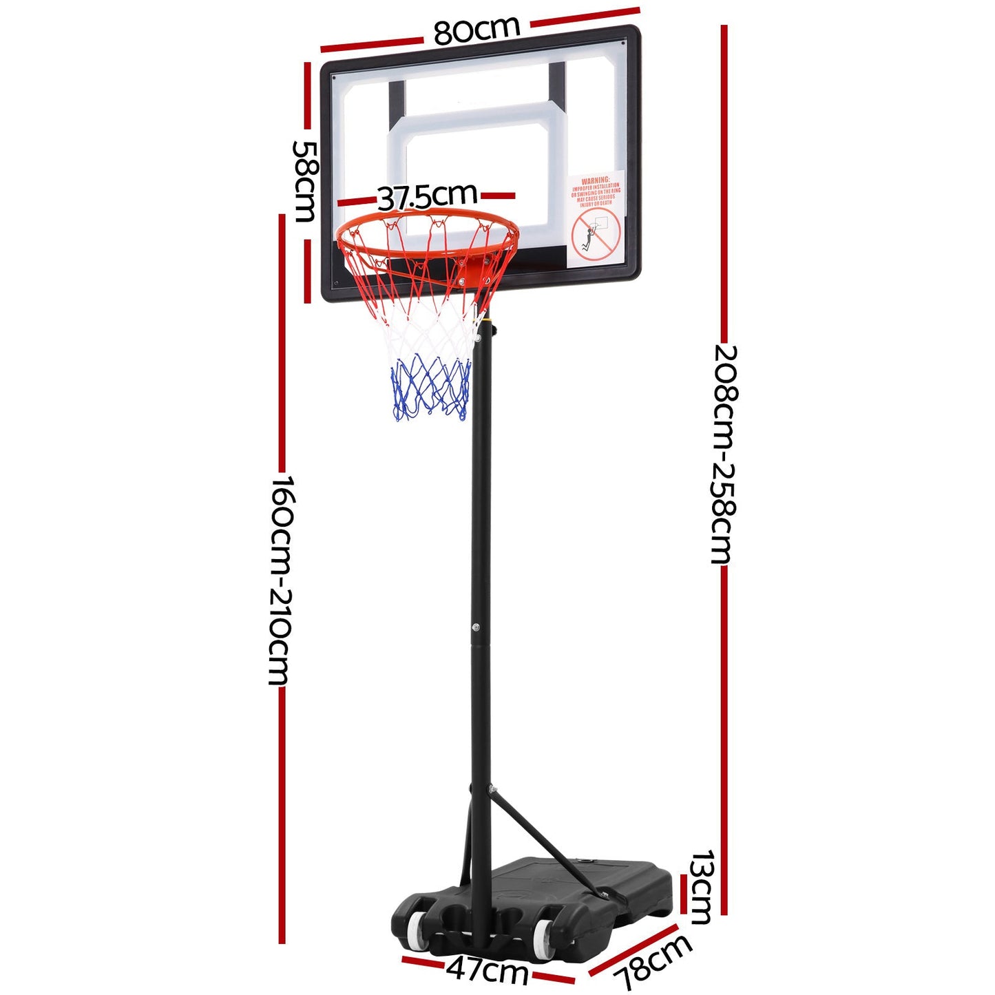 Outdoor Adjustable Basketball Hoop System