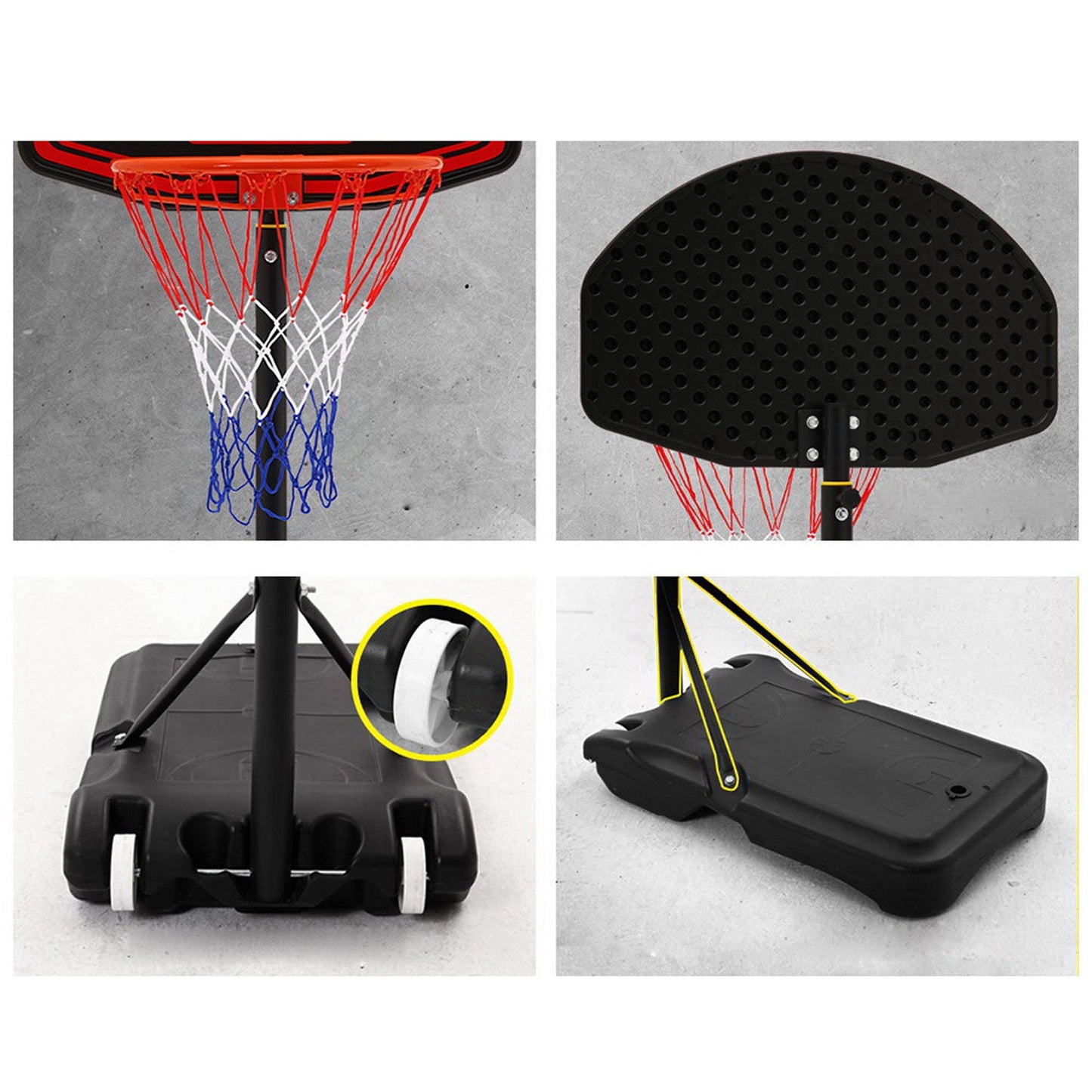 Portable Adjustable Basketball Stand Hoop - 1.6m to 2.1m