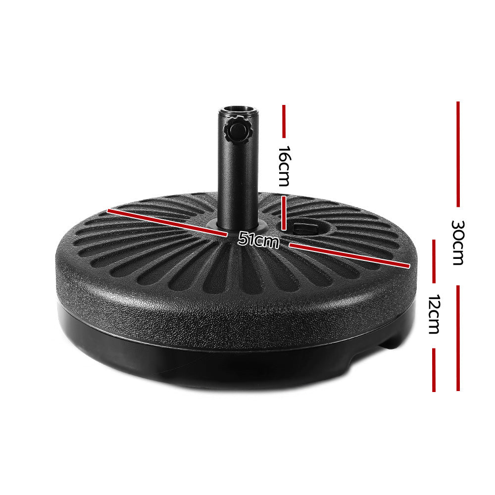Outdoor Umbrella Pole Base Stand - Black UV Protection