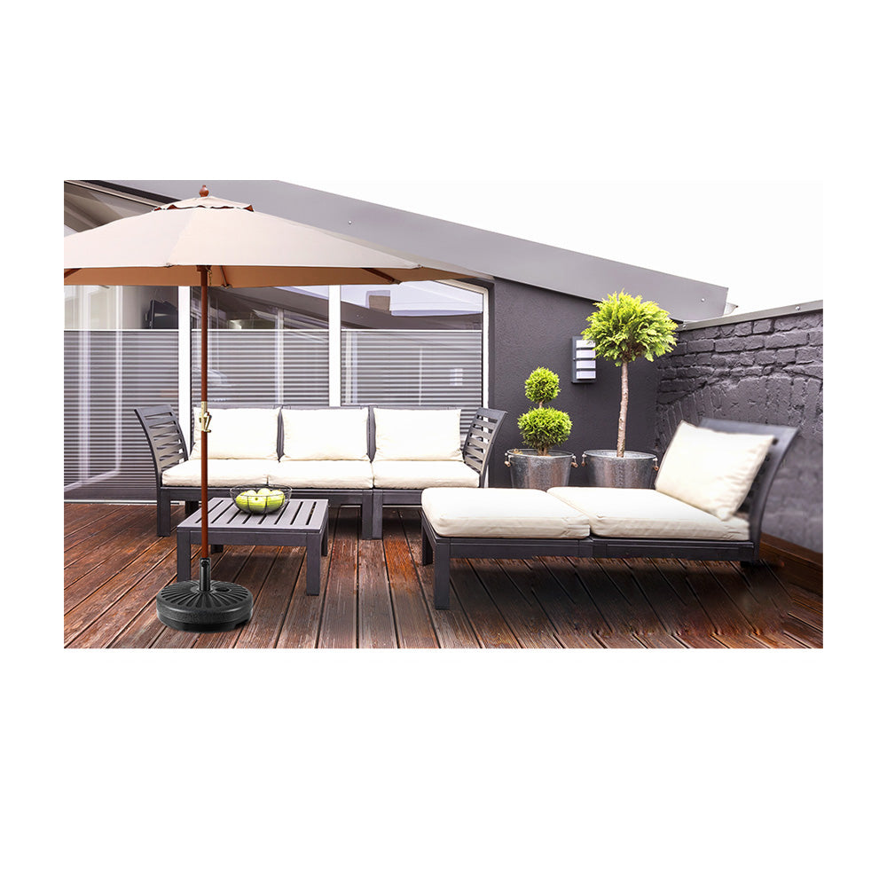 Outdoor Umbrella Pole Base Stand - Black UV Protection