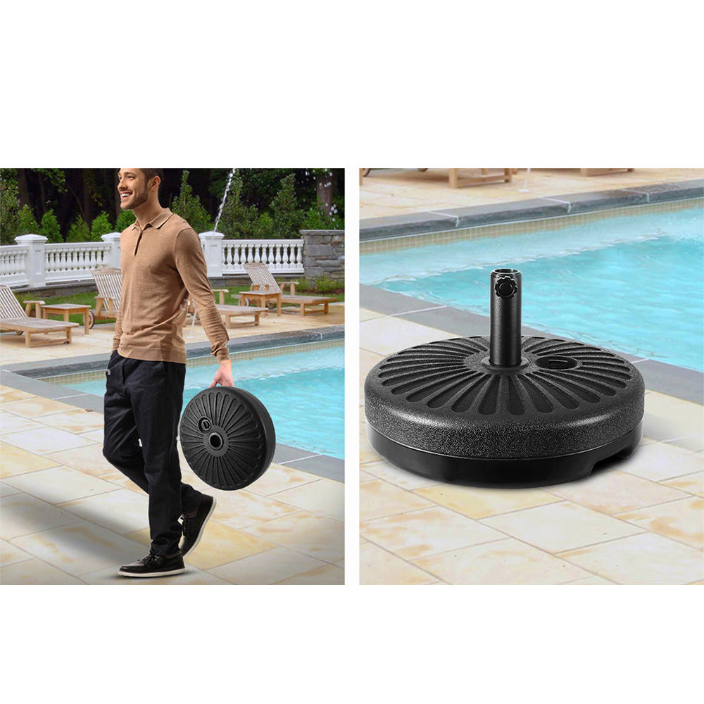 Outdoor Umbrella Pole Base Stand - Black UV Protection