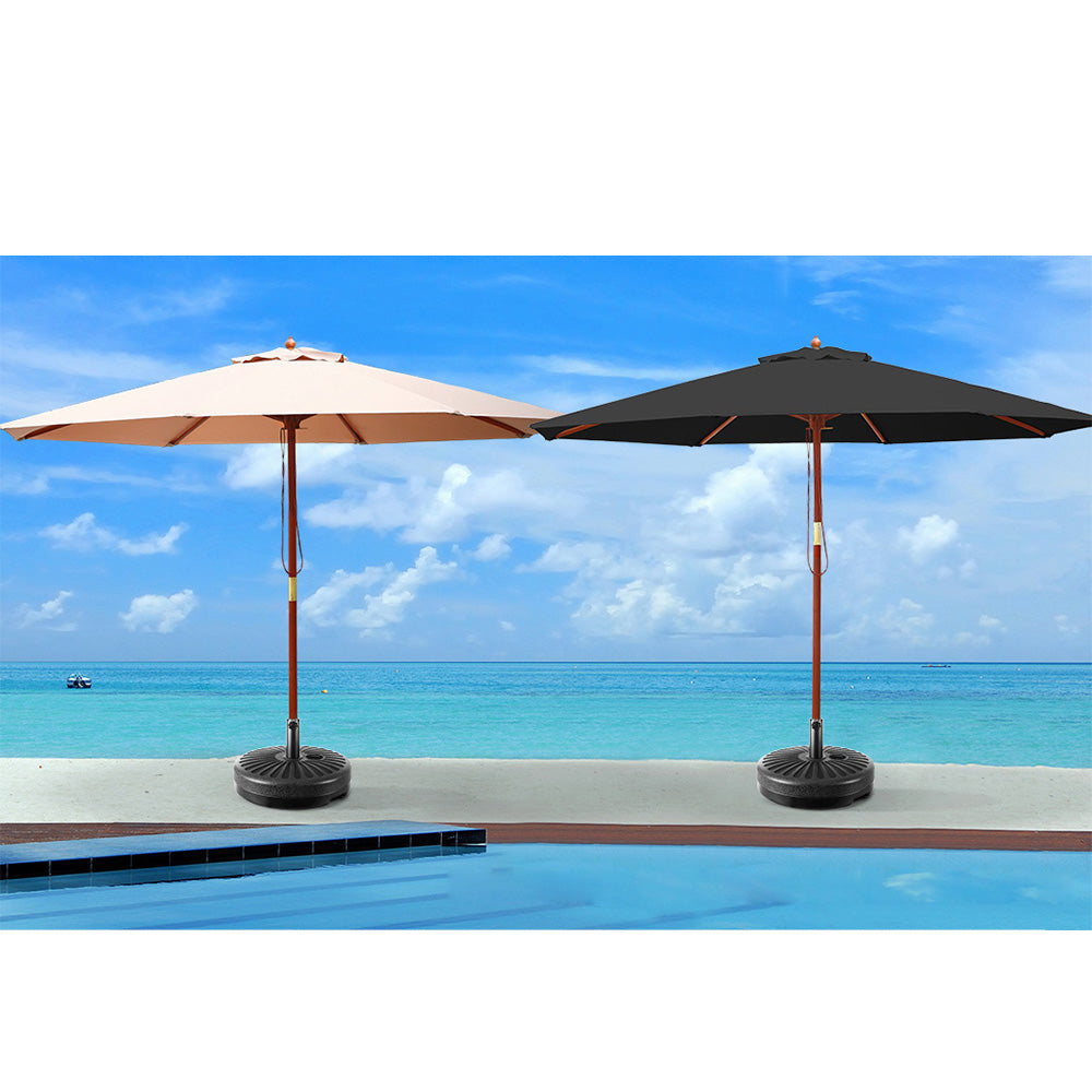 Outdoor Umbrella Pole Base Stand - Black UV Protection