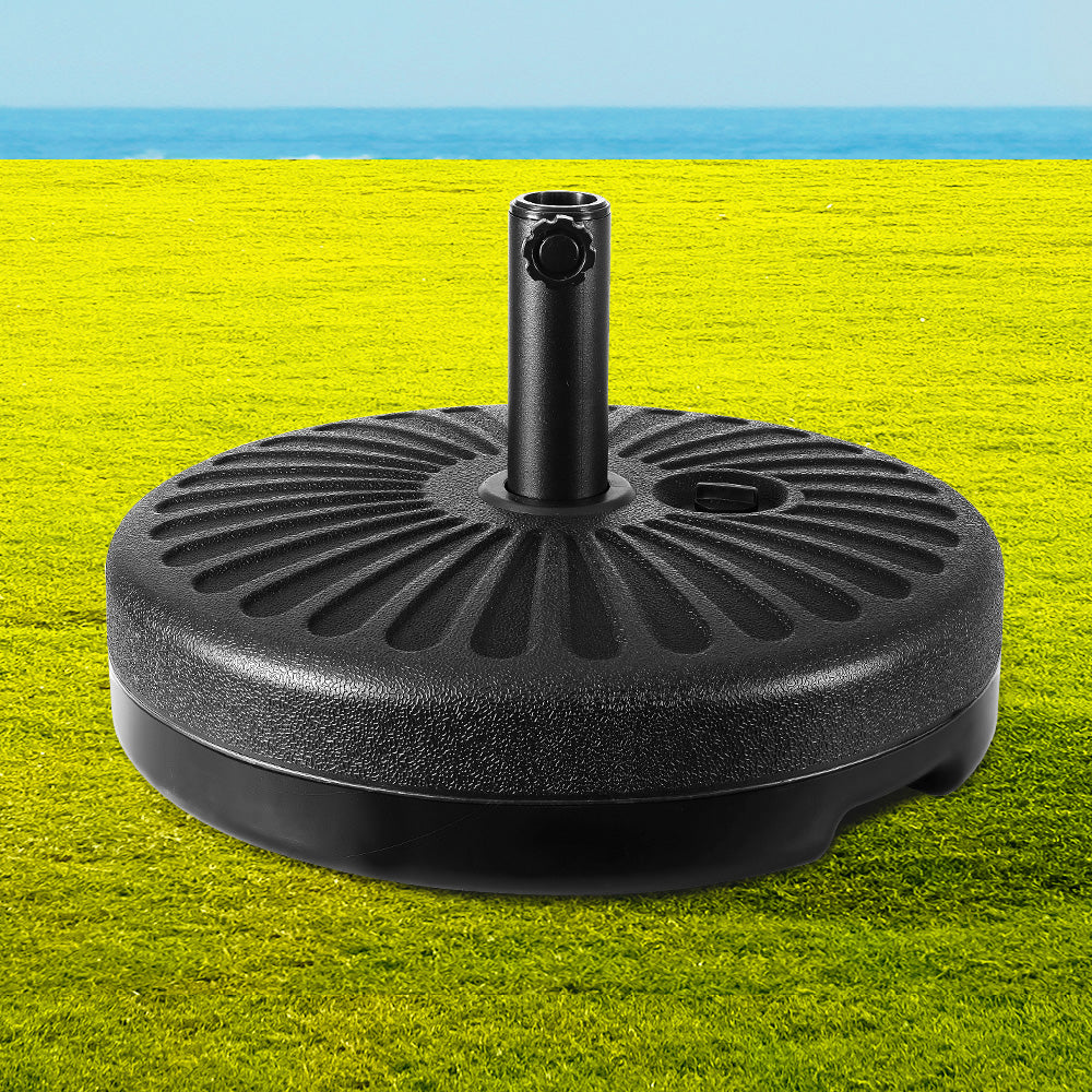 Outdoor Umbrella Pole Base Stand - Black UV Protection