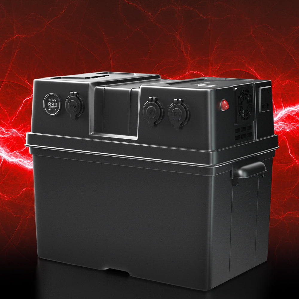 Battery Box Inverter Cycle Portable Caravan Camping USB - 500W