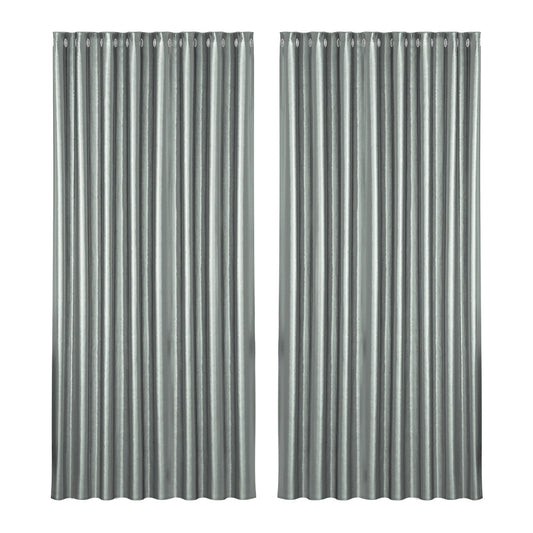 2X Blockout Curtains Blackout Window Curtain Eyelet 300x230cm Grey