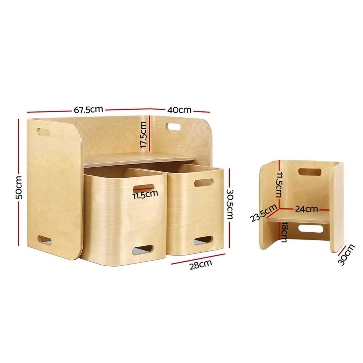 Kids Activity Table and Chair Set Beige - Set of 3