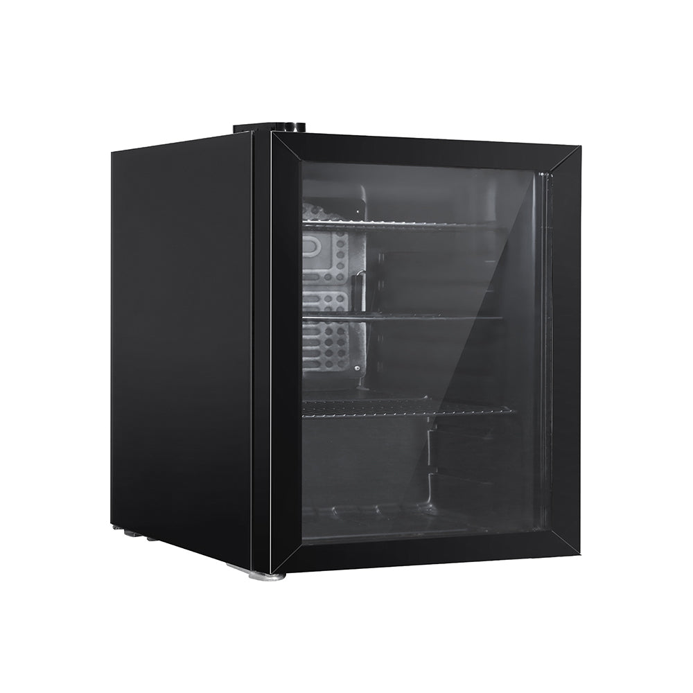 Glass Door Mini Bar Fridge Cooler 46L - Black