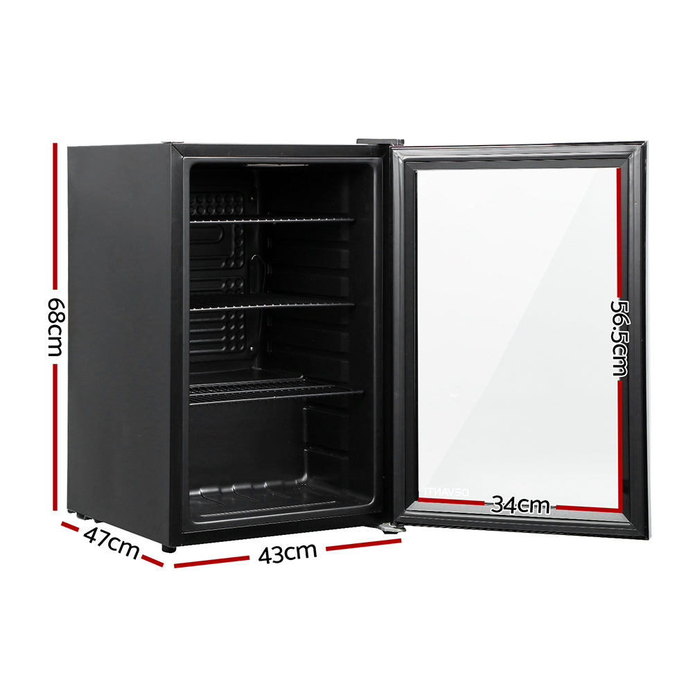 70L Bar Fridge Glass Door Mini Countertop Fridges Bottle Cooler