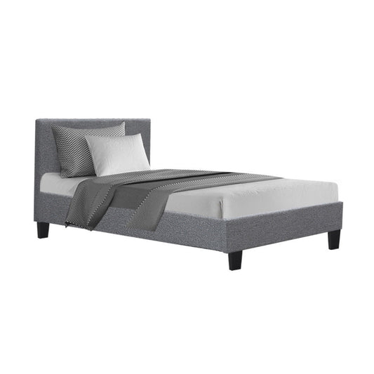 Bed Frame Fabric - Grey Single