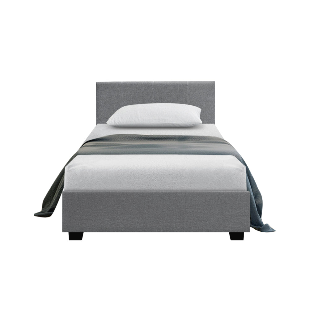 Bed Frame Fabric - Grey King Single